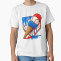 Distressed Baseball Ice Cream T-Shirt - Casual Everyday Wear Men Women - T-Shirt, Sweatshirt, Hoodie