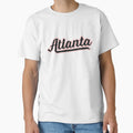 Atlanta Ga Sports Script Logo Navy T-Shirt - Aesthetic Graphic Men Women - T-Shirt, Sweatshirt, Hoodie