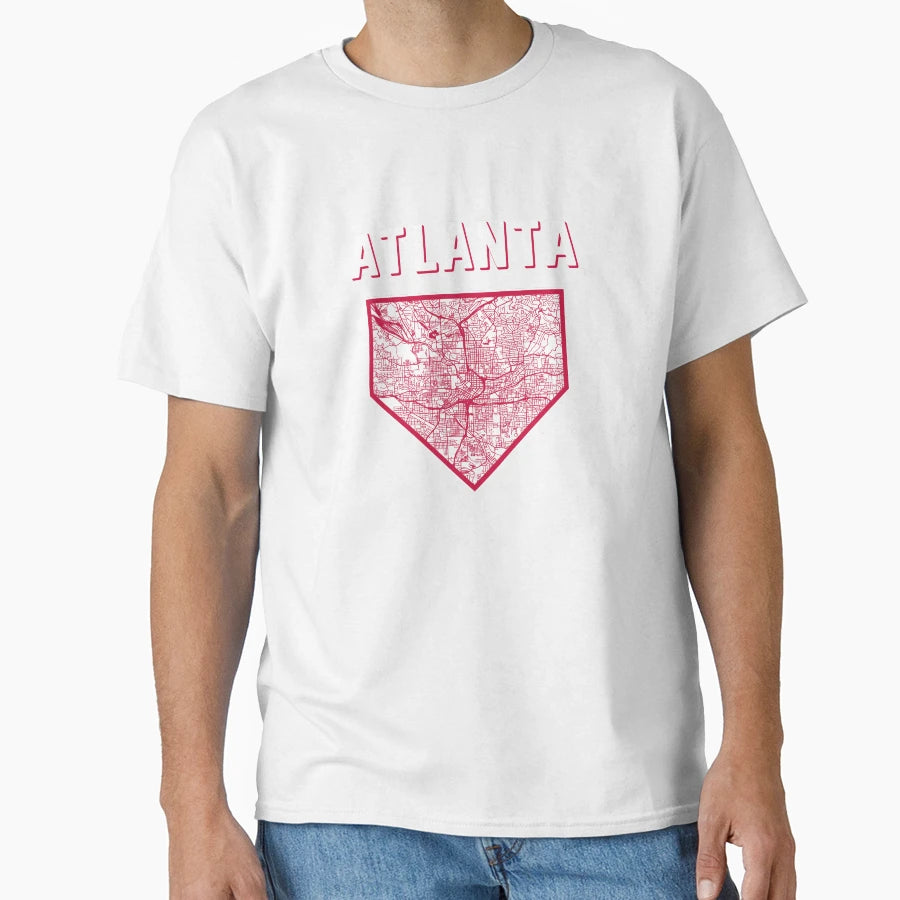 Atlanta Baseball City Home Map T-Shirt - Unique Graphic for Adults - T-Shirt, Sweatshirt, Hoodie