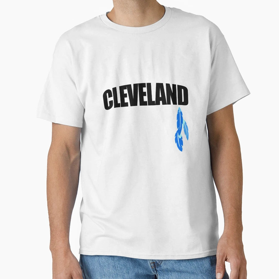 Black White Cleveland Ohio Skyline T-Shirt - Custom Art Print Men Women - T-Shirt, Sweatshirt, Hoodie