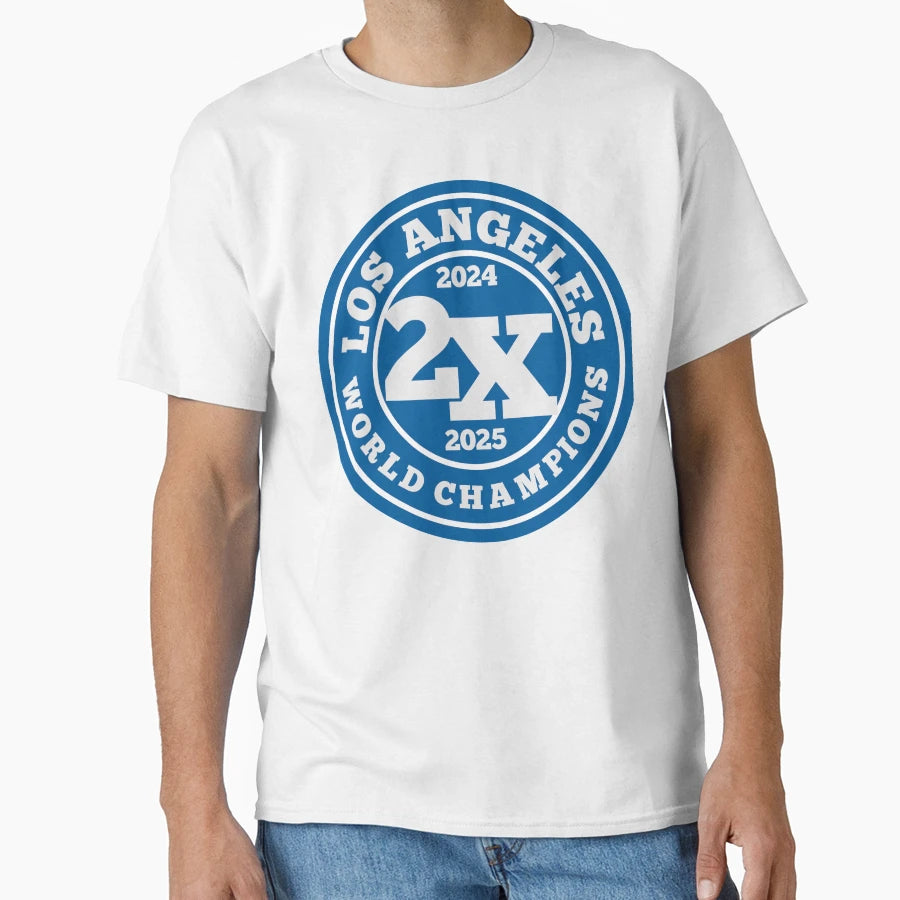 Los Angeles 2X World Champions T-Shirt - Novelty Apparel Men Women - T-Shirt, Sweatshirt, Hoodie