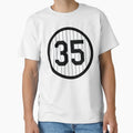 Frank Thomas 35 Jersey Number T-Shirt - Novelty Apparel for Adults - T-Shirt, Sweatshirt, Hoodie