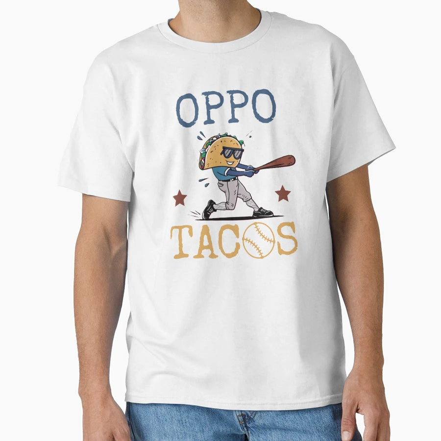 Oppo Tacos Funny Baseball T-Shirt - Novelty Apparel Men Women - T-Shirt, Sweatshirt, Hoodie