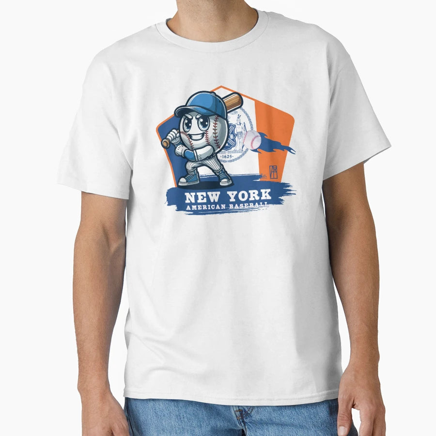 Usa American Baseball New York T-Shirt - Aesthetic Graphic for Adults - T-Shirt, Sweatshirt, Hoodie