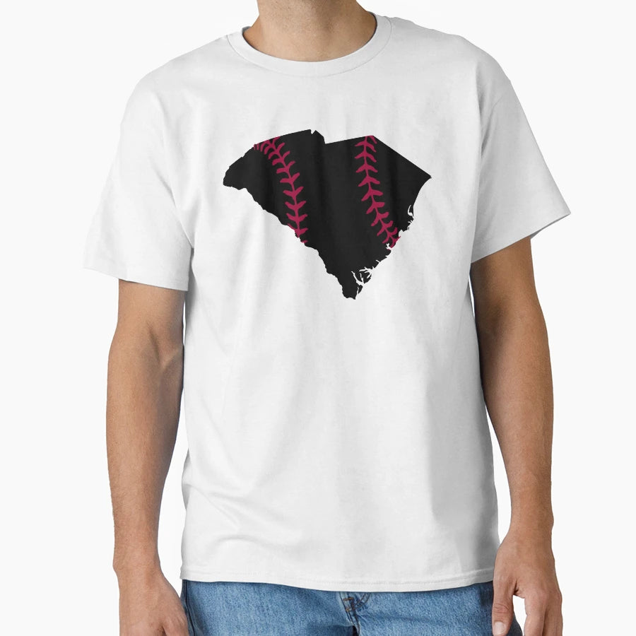 South Carolina Baseball Stitch T-Shirt - Casual Everyday Wear Men Women - T-Shirt, Sweatshirt, Hoodie