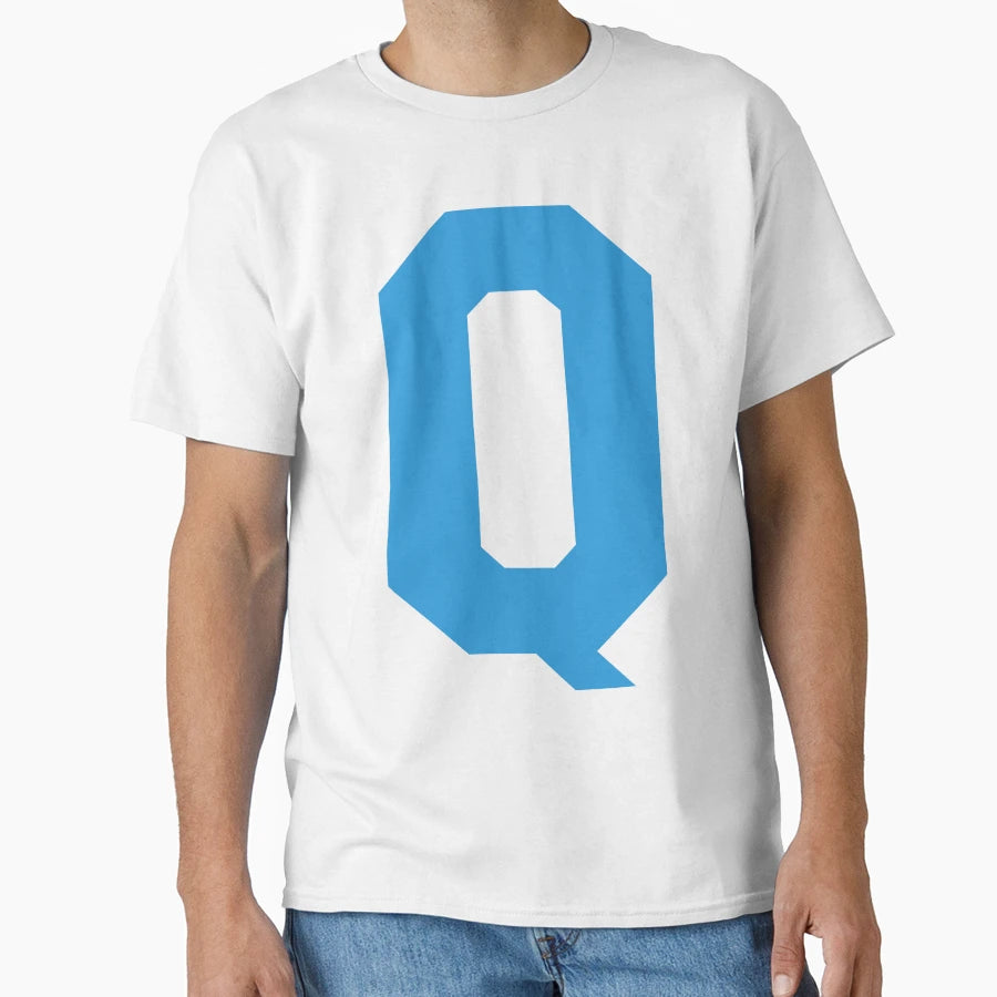Alphabet Blue Q Sports Letter Q T-Shirt - Custom Art Print Unisex - T-Shirt, Sweatshirt, Hoodie
