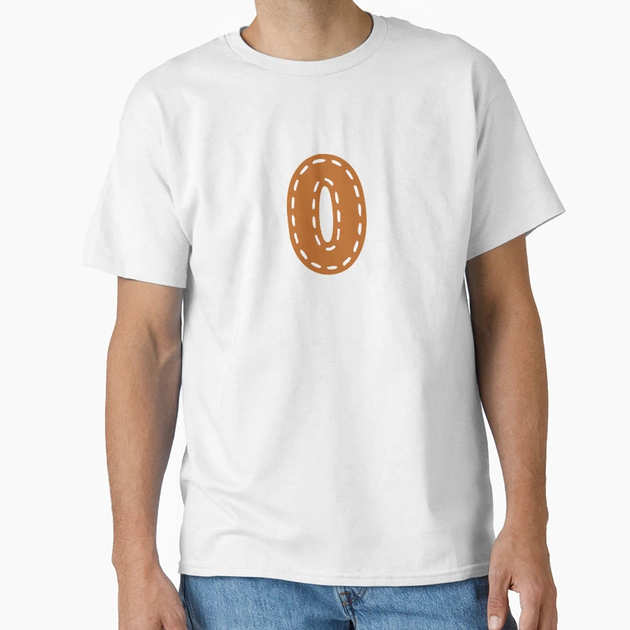 0 Number College Usa Leather Stitched T-Shirt - Novelty Apparel for Adults - T-Shirt, Sweatshirt, Hoodie