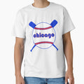 Chicago Throwback Baseball Crossed Bats T-Shirt - Graphic Print Unisex - T-Shirt, Sweatshirt, Hoodie