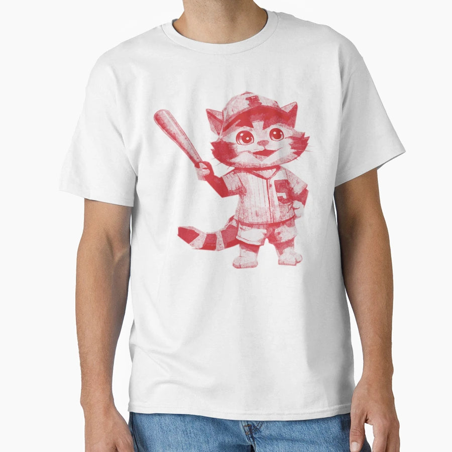 Cat As Baseball Player T-Shirt - Trendy Graphic Men Women - T-Shirt, Sweatshirt, Hoodie