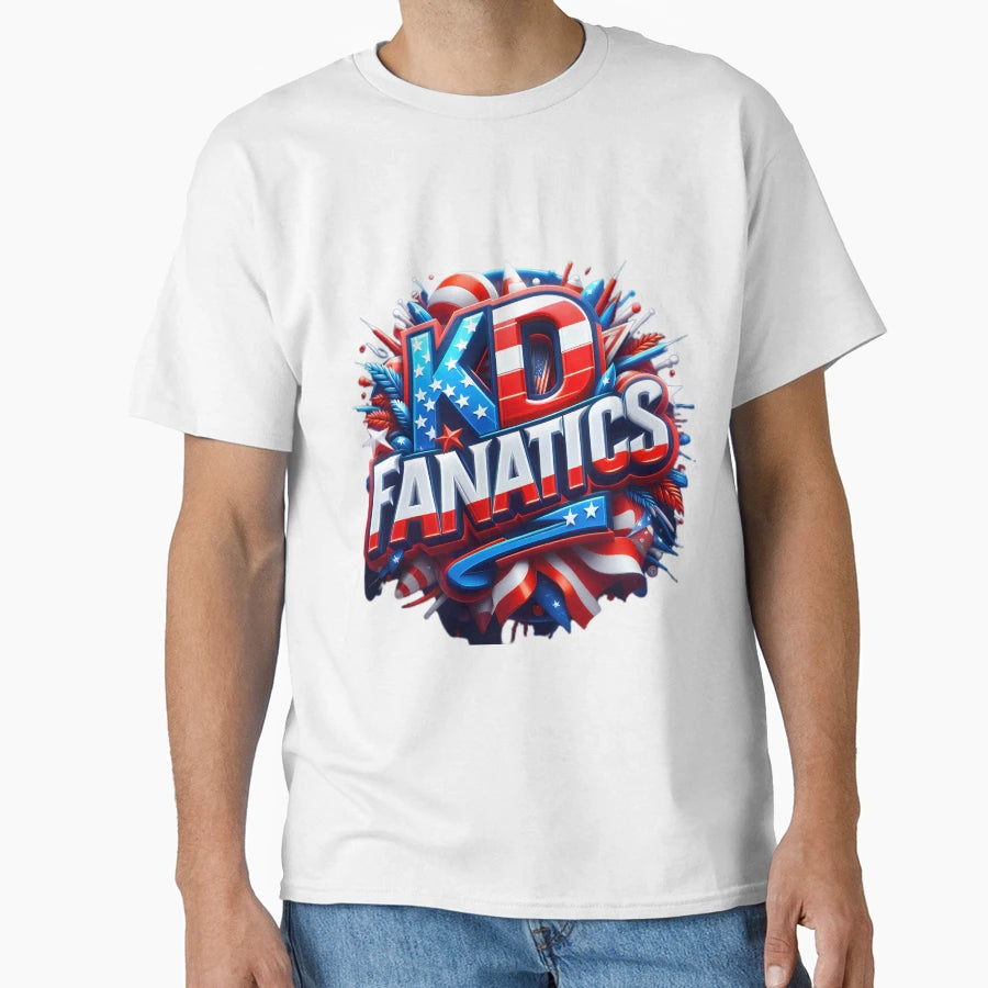 Kd Fanatics Patriotic Logo T-Shirt - Unique Graphic for Adults - T-Shirt, Sweatshirt, Hoodie