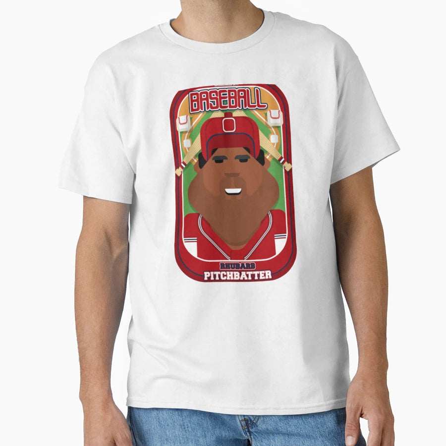Baseball Red Blue White Rhubarb T-Shirt - Trendy Graphic Men Women - T-Shirt, Sweatshirt, Hoodie