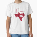 Houston Texas Football Hou Red And Navy T-Shirt - Novelty Apparel Men Women - T-Shirt, Sweatshirt, Hoodie
