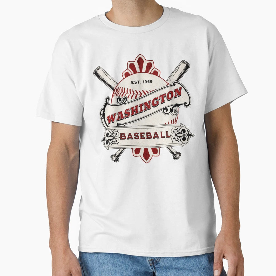 Washington Baseball T-Shirt - Custom Art Print Men Women - T-Shirt, Sweatshirt, Hoodie