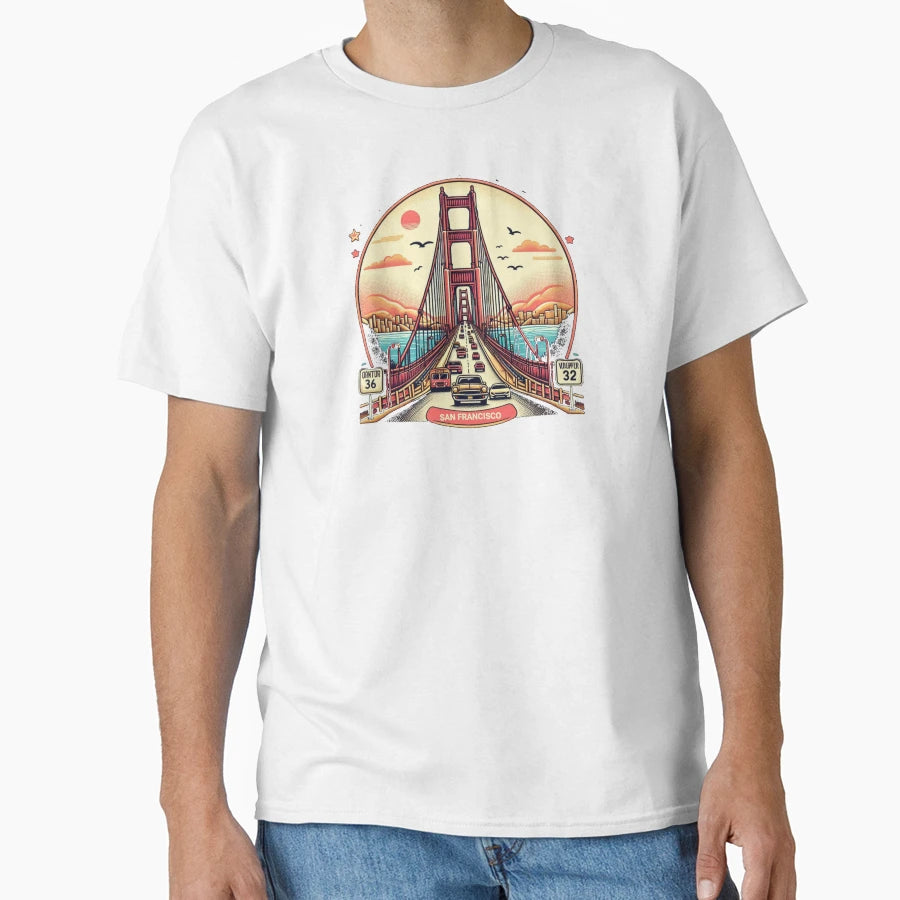 Golden Gate Bridge T-Shirt - Aesthetic Graphic Unisex - T-Shirt, Sweatshirt, Hoodie