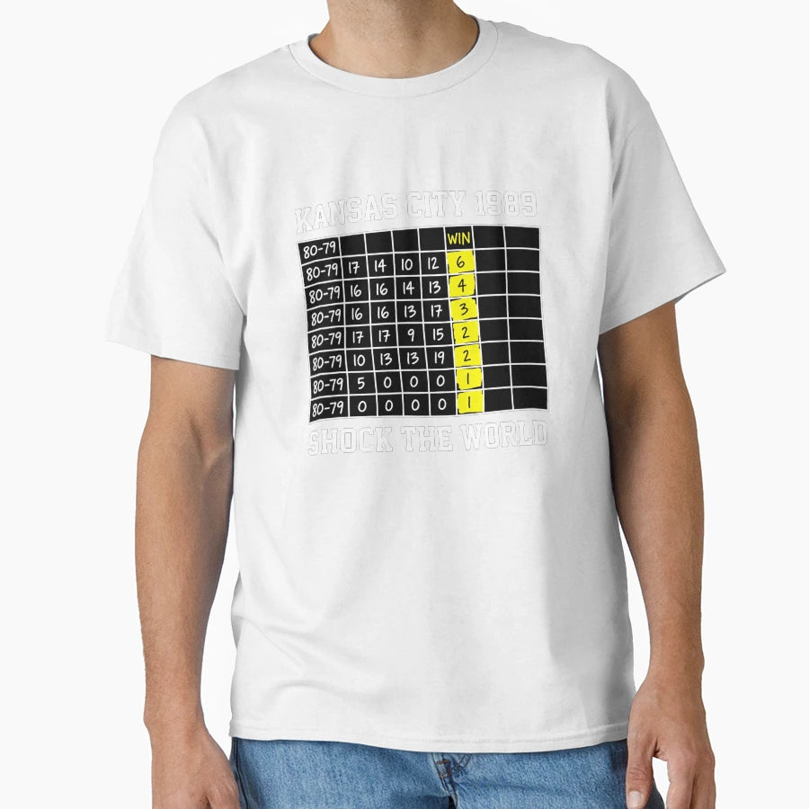1989 Championship Stat Sheet T-Shirt - Graphic Print Unisex - T-Shirt, Sweatshirt, Hoodie