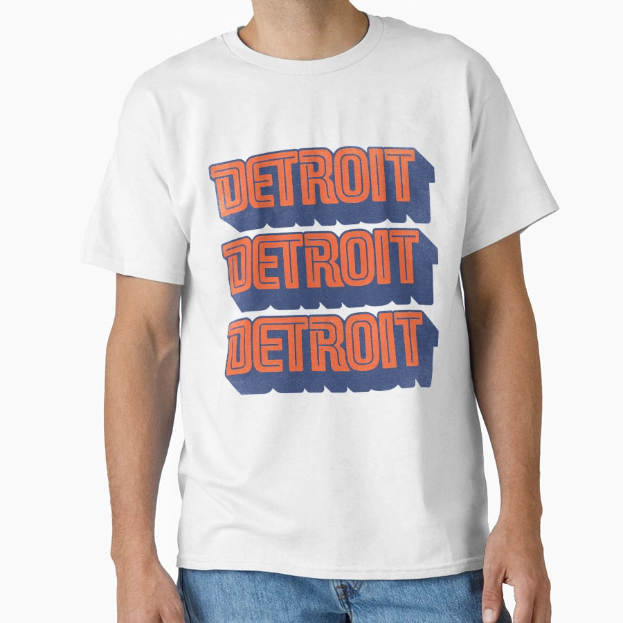 Old School Detroit 70S T-Shirt - Casual Everyday Wear for Adults - T-Shirt, Sweatshirt, Hoodie