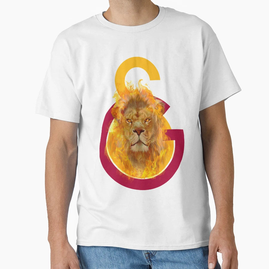 Galatasaray Aslan Fire T-Shirt - Streetwear Style for Adults - T-Shirt, Sweatshirt, Hoodie