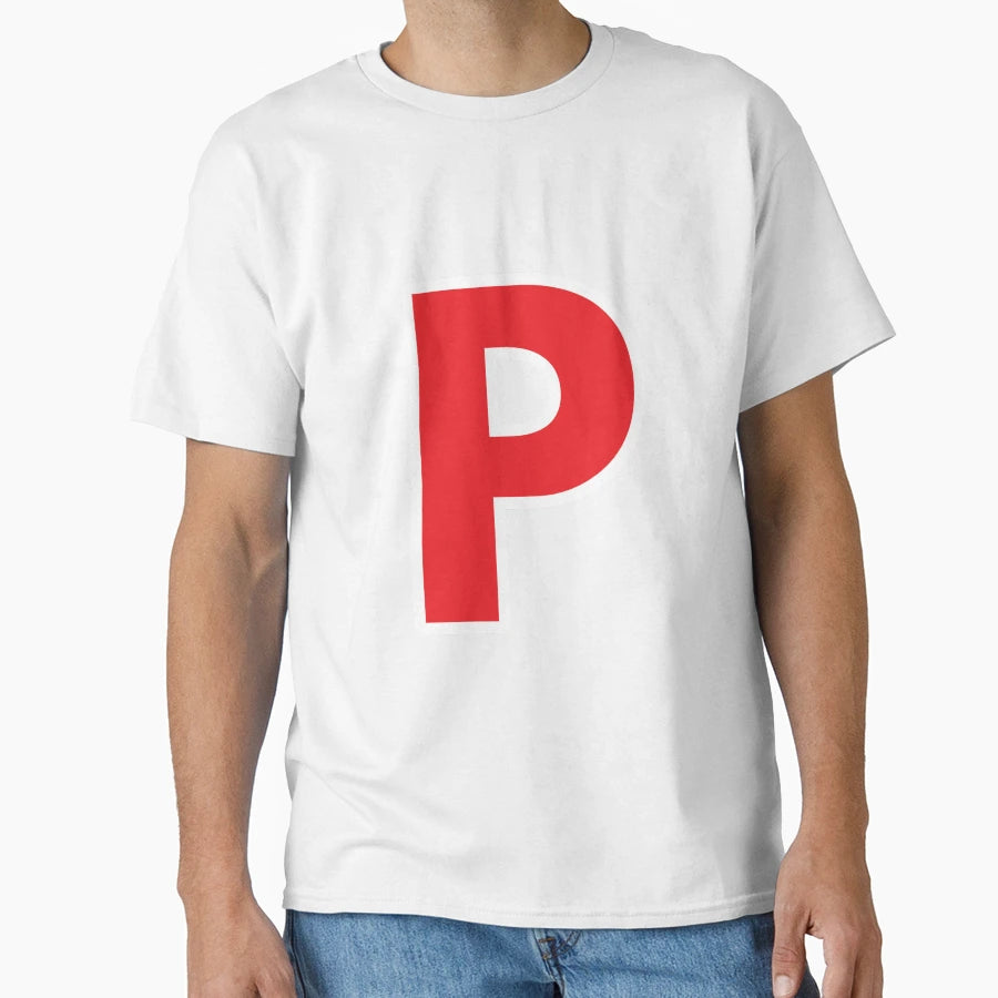 P Initial Letter P Red And White T-Shirt - Streetwear Style Unisex - T-Shirt, Sweatshirt, Hoodie