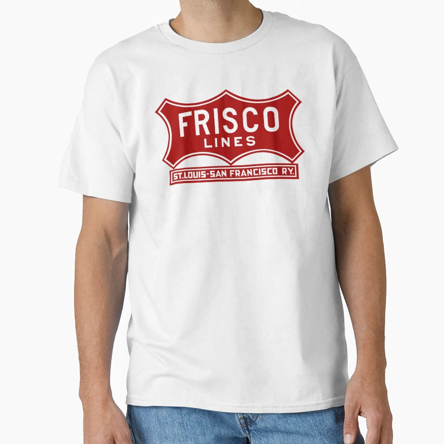 Frisco Lines Railway Logo V1 Red T-Shirt - Aesthetic Graphic Unisex - T-Shirt, Sweatshirt, Hoodie