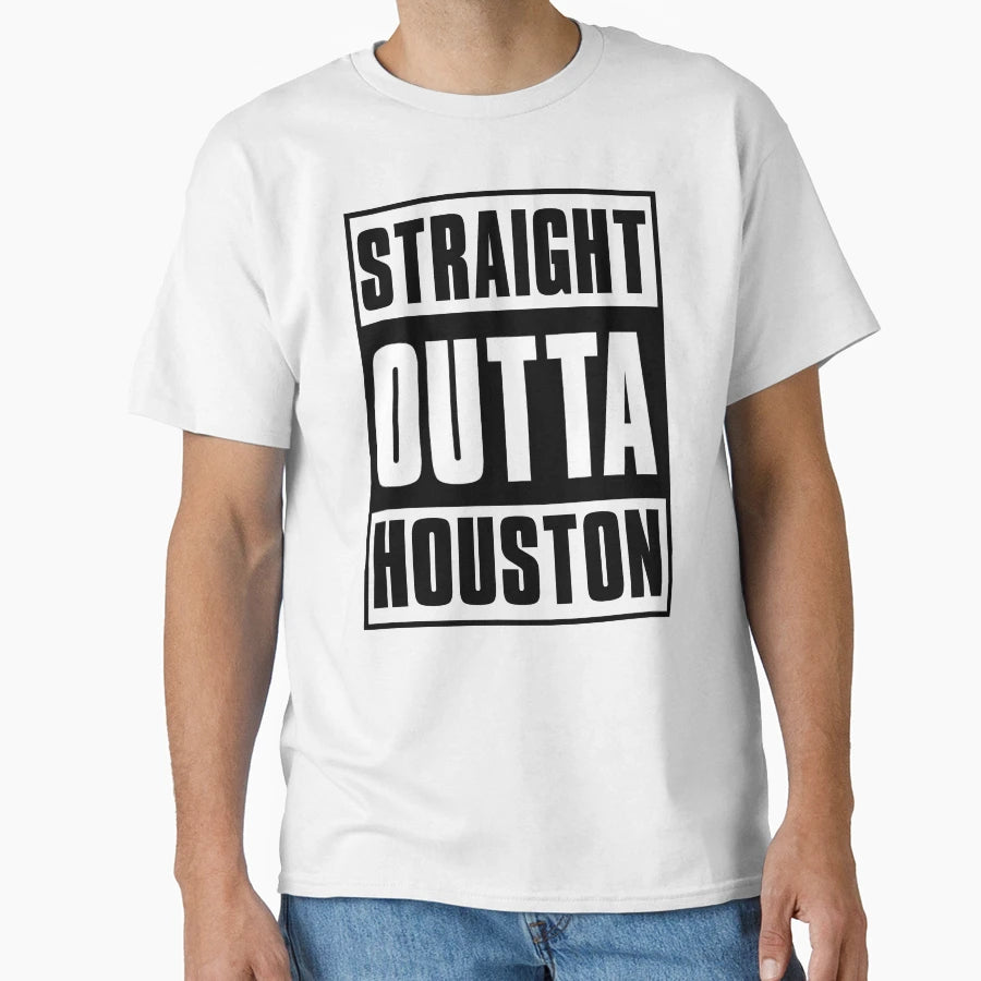Straight Out Houston T-Shirt - Minimalist Print for Adults - T-Shirt, Sweatshirt, Hoodie