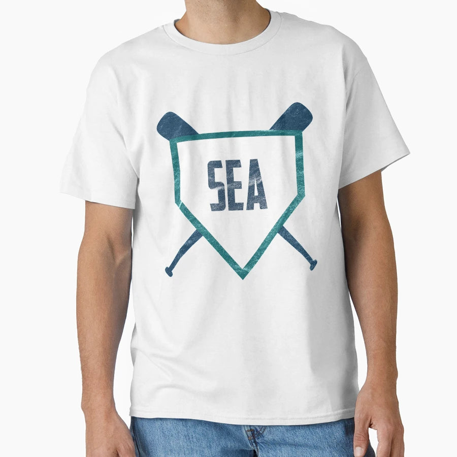 Seattle Abbreviation Baseball Home T-Shirt - Trendy Graphic for Adults - T-Shirt, Sweatshirt, Hoodie