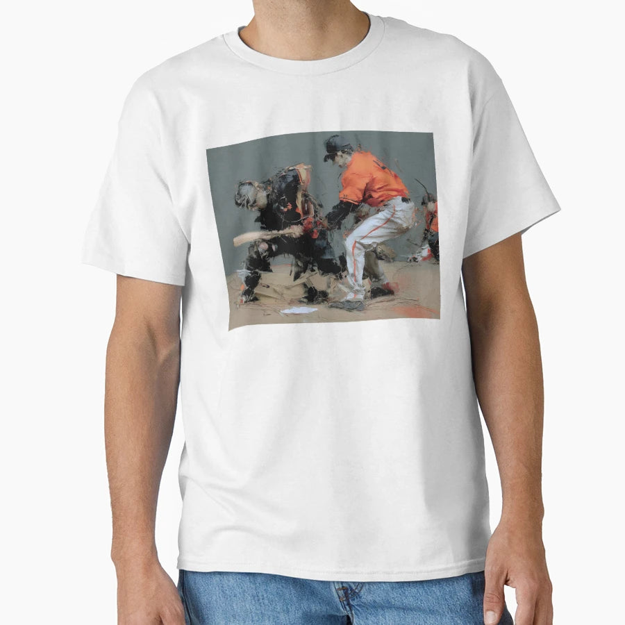 Baseball Action Home Plate T-Shirt - Custom Art Print for Adults - T-Shirt, Sweatshirt, Hoodie