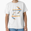 Watercolor Stripes Orange Navy T-Shirt - Casual Everyday Wear for Adults - T-Shirt, Sweatshirt, Hoodie