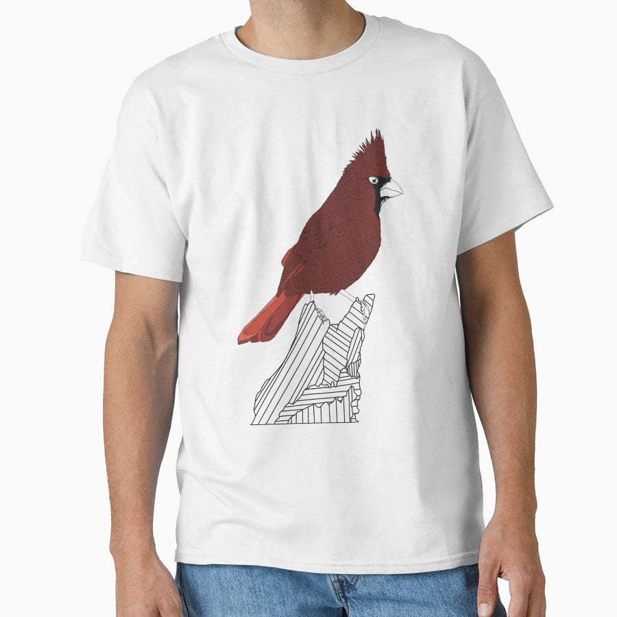 Red Cardinal Illustration T-Shirt - Streetwear Style for Adults - T-Shirt, Sweatshirt, Hoodie