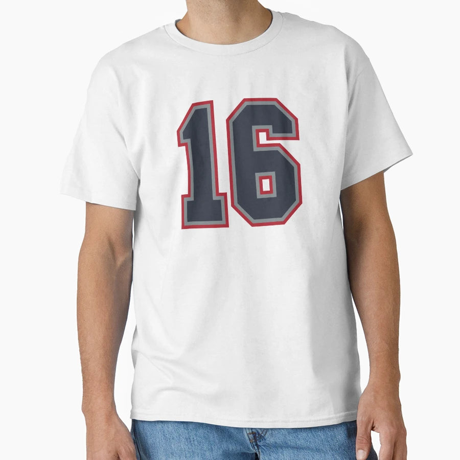 16 Navy Grey Red Sports Number Sixteen T-Shirt - Trendy Graphic Unisex - T-Shirt, Sweatshirt, Hoodie
