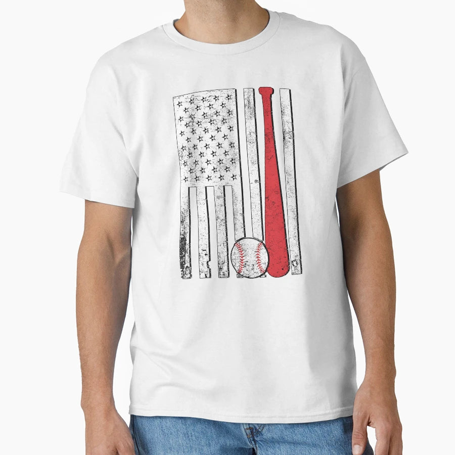 American Baseball Flag T-Shirt - Novelty Apparel Men Women - T-Shirt, Sweatshirt, Hoodie