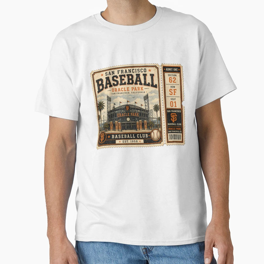 San Francisco Baseball Ticket Stub Oracle T-Shirt - Trendy Graphic Unisex - T-Shirt, Sweatshirt, Hoodie