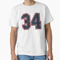 34 Navy Grey Red Sports Number Thirty T-Shirt - Custom Art Print Men Women - T-Shirt, Sweatshirt, Hoodie