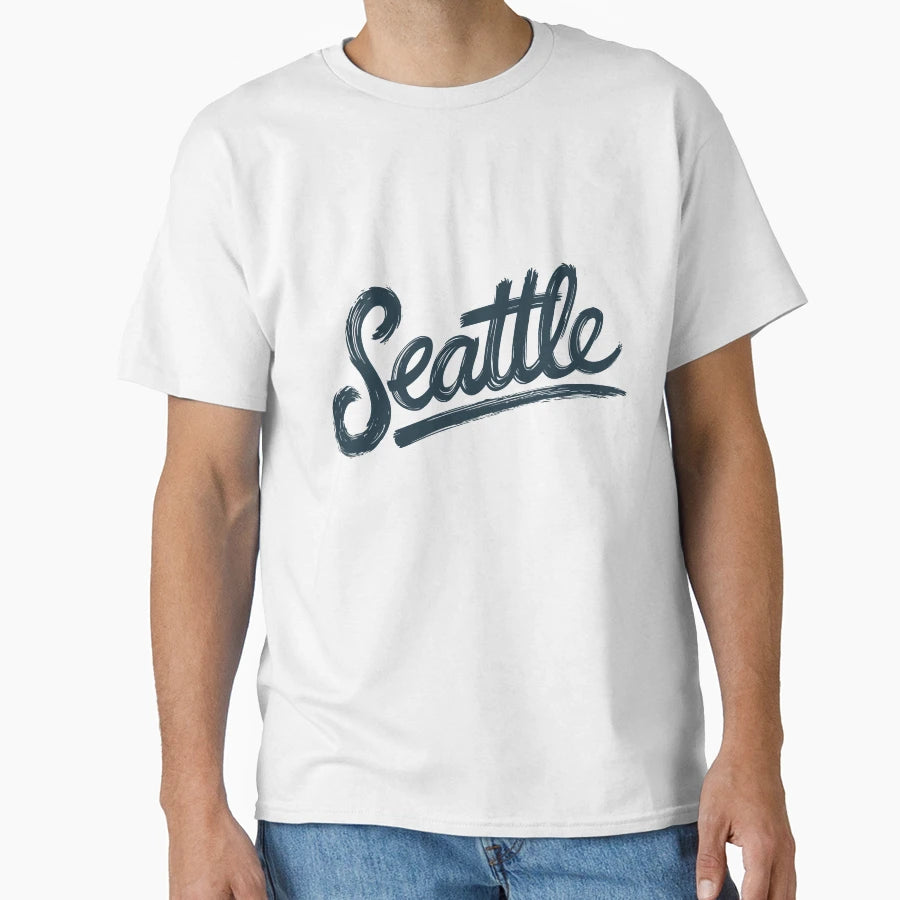 Hand Painted Seattle Seattle Rain T-Shirt - Casual Everyday Wear Unisex - T-Shirt, Sweatshirt, Hoodie