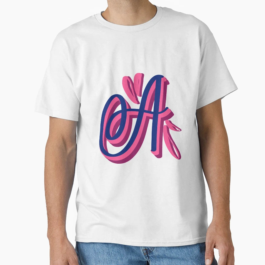 Creative Monogram Lettering Letter T-Shirt - Aesthetic Graphic for Adults - T-Shirt, Sweatshirt, Hoodie