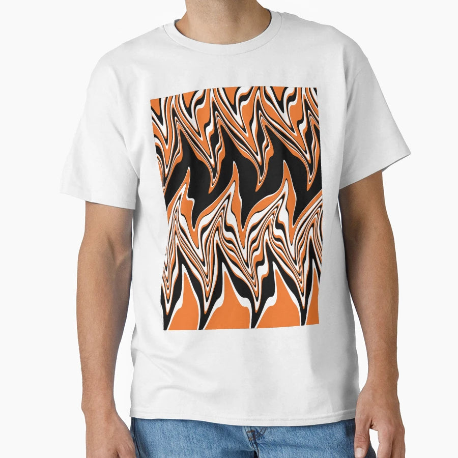Warped Orange Black And White T-Shirt - Fun Novelty Design Men Women - T-Shirt, Sweatshirt, Hoodie