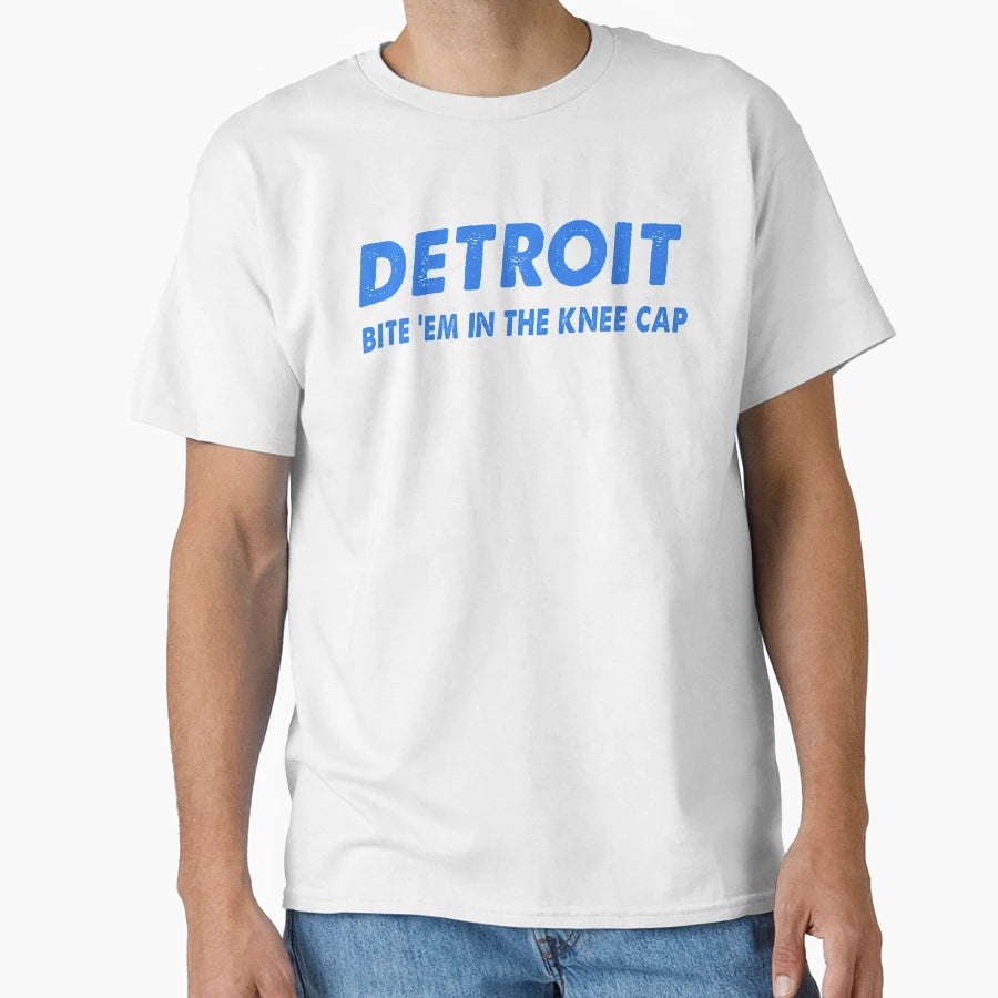 Detroit Bite Em Knee Cap T-Shirt - Minimalist Print for Adults - T-Shirt, Sweatshirt, Hoodie