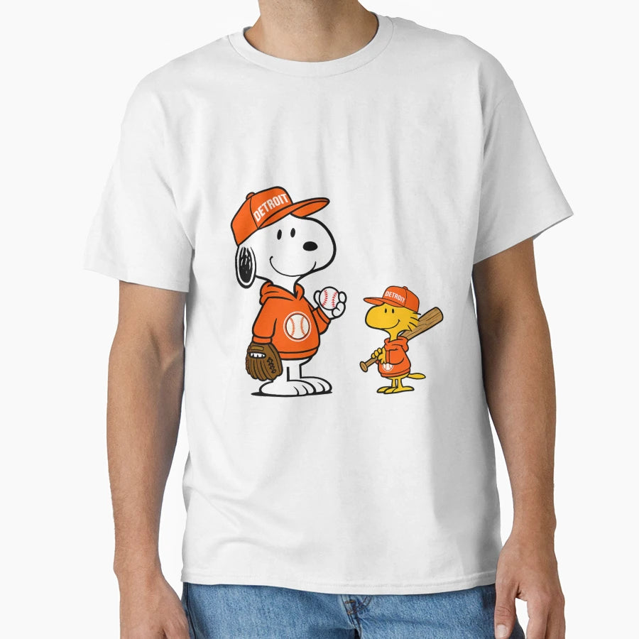 Detroit Tigers Snoopy And Woodstock T-Shirt - Streetwear Style Men Women - T-Shirt, Sweatshirt, Hoodie