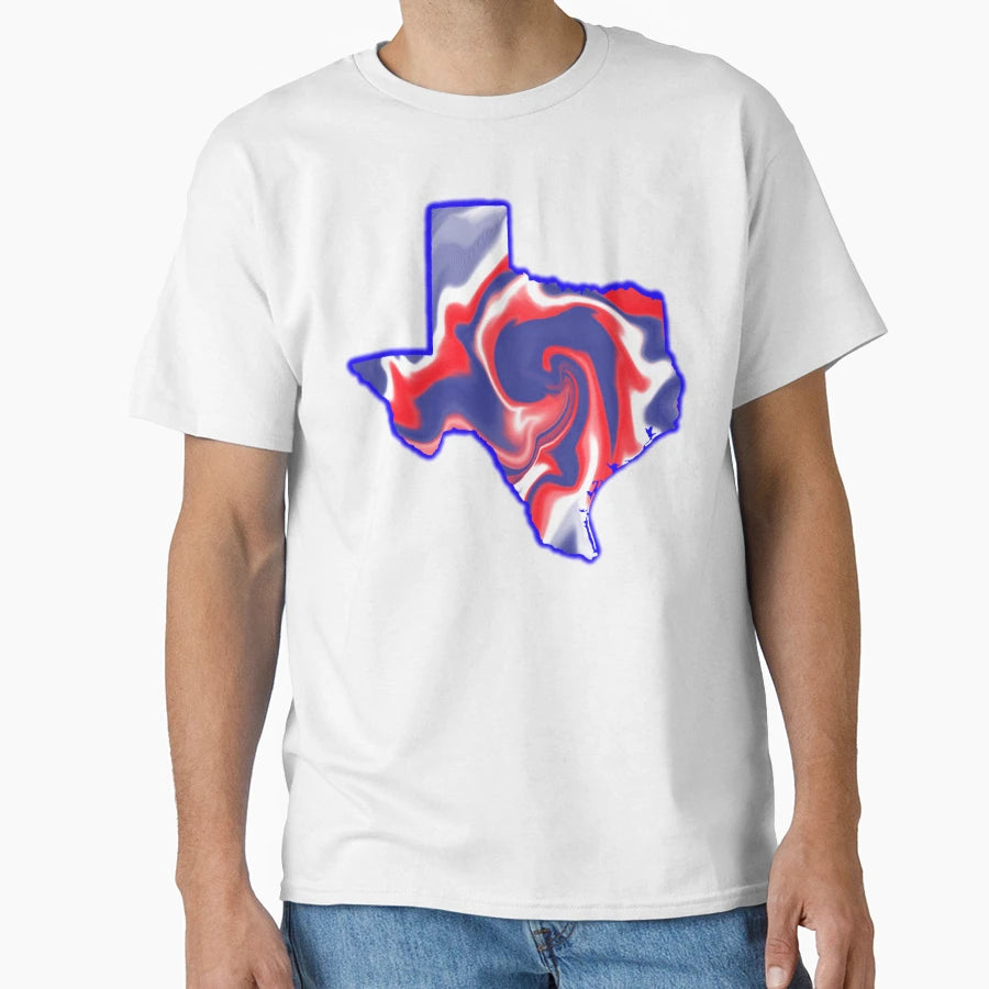 Red White And Blue Texas T-Shirt - Custom Art Print for Adults - T-Shirt, Sweatshirt, Hoodie