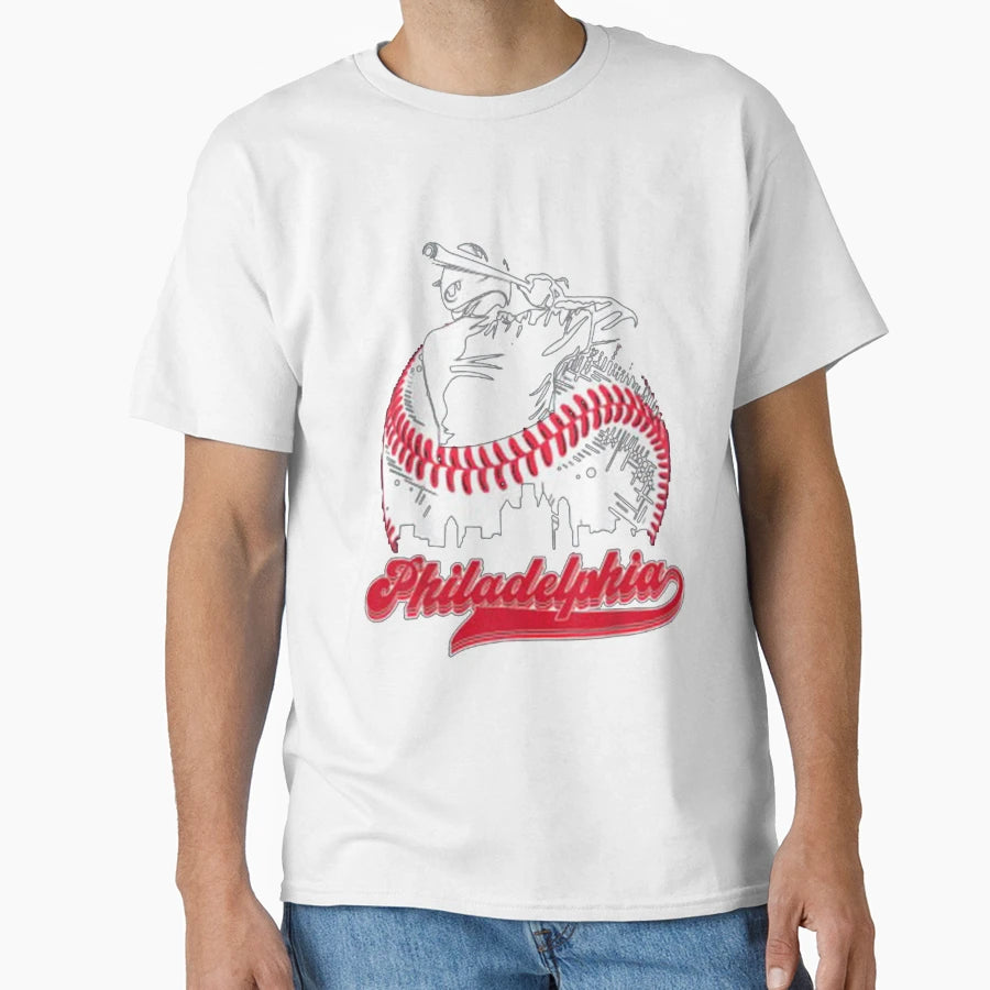 Philadelphia Baseball T-Shirt - Custom Art Print Men Women - T-Shirt, Sweatshirt, Hoodie