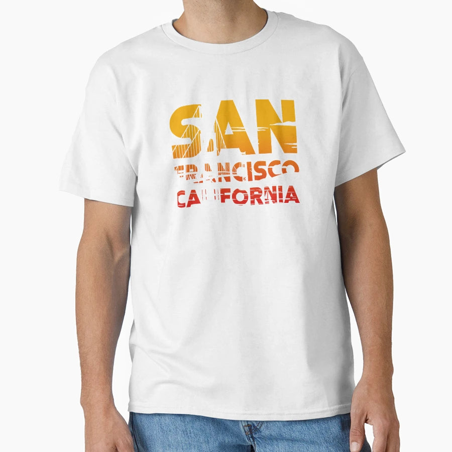 San Francisco Gold Gate Bridge Gift T-Shirt - Custom Art Print Unisex - T-Shirt, Sweatshirt, Hoodie