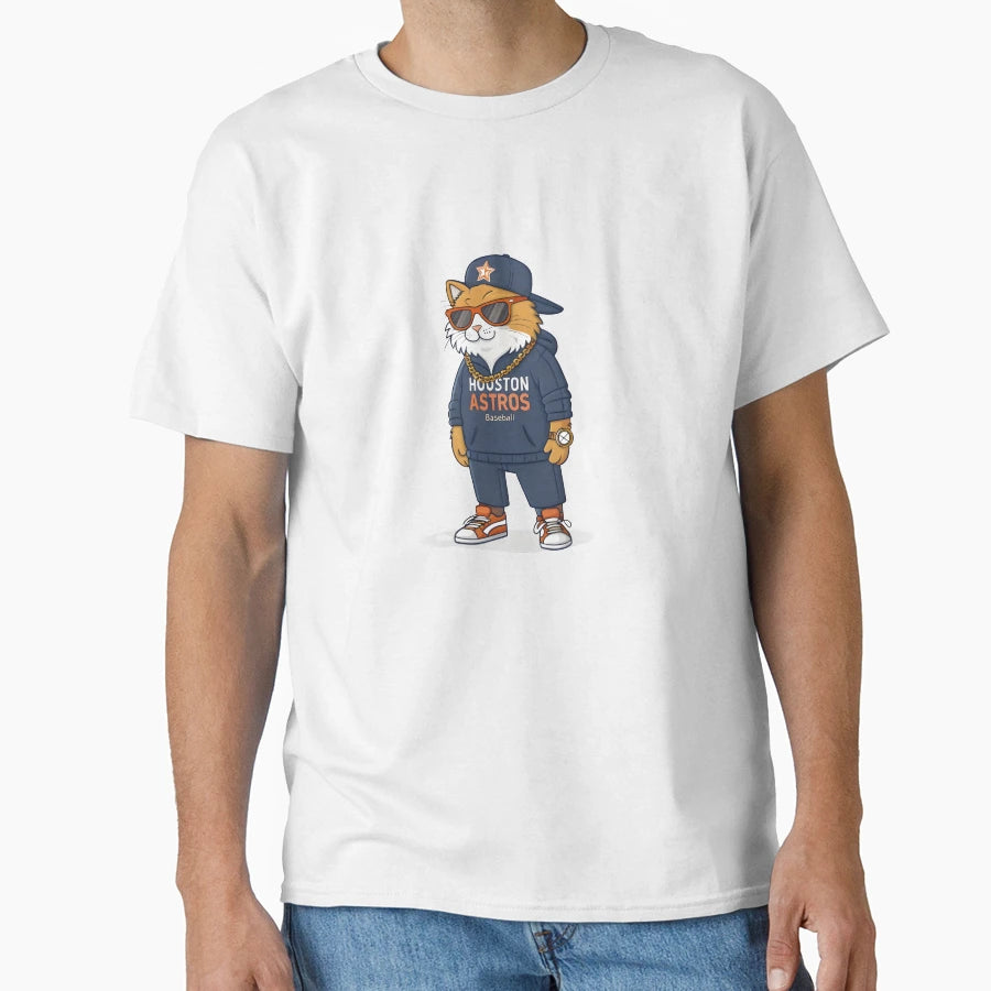 Astro Cat Houstons Hype Feline T-Shirt - Unique Graphic Men Women - T-Shirt, Sweatshirt, Hoodie