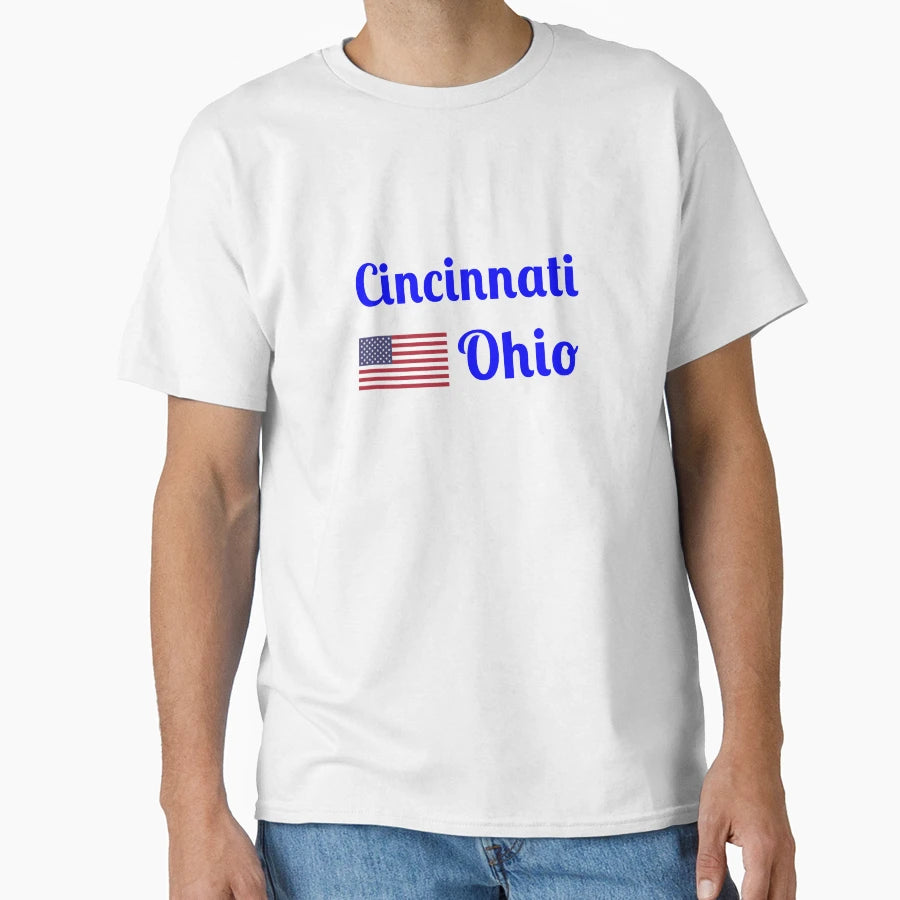Cincinnati Ohio Stylish Prints T-Shirt - Novelty Apparel for Adults - T-Shirt, Sweatshirt, Hoodie