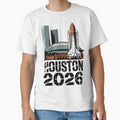 Houston 2026 Space Shuttle Football T-Shirt - Minimalist Print for Adults - T-Shirt, Sweatshirt, Hoodie