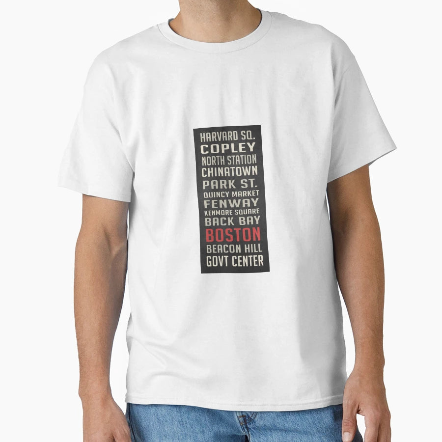 Boston Subway Stops T-Shirt - Unique Graphic for Adults - T-Shirt, Sweatshirt, Hoodie