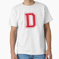Red Varsity Letter D T-Shirt - Casual Everyday Wear for Adults - T-Shirt, Sweatshirt, Hoodie
