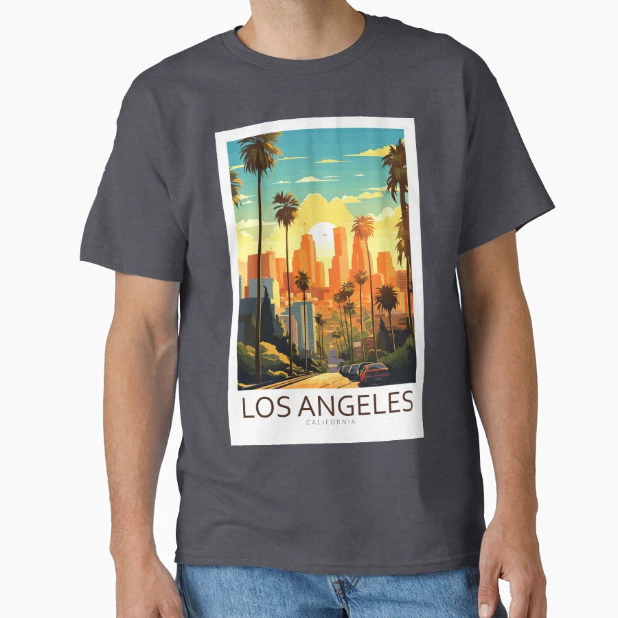 Minimalistic Los Angeles California T-Shirt - Fun Novelty Design for Adults - T-Shirt, Sweatshirt, Hoodie