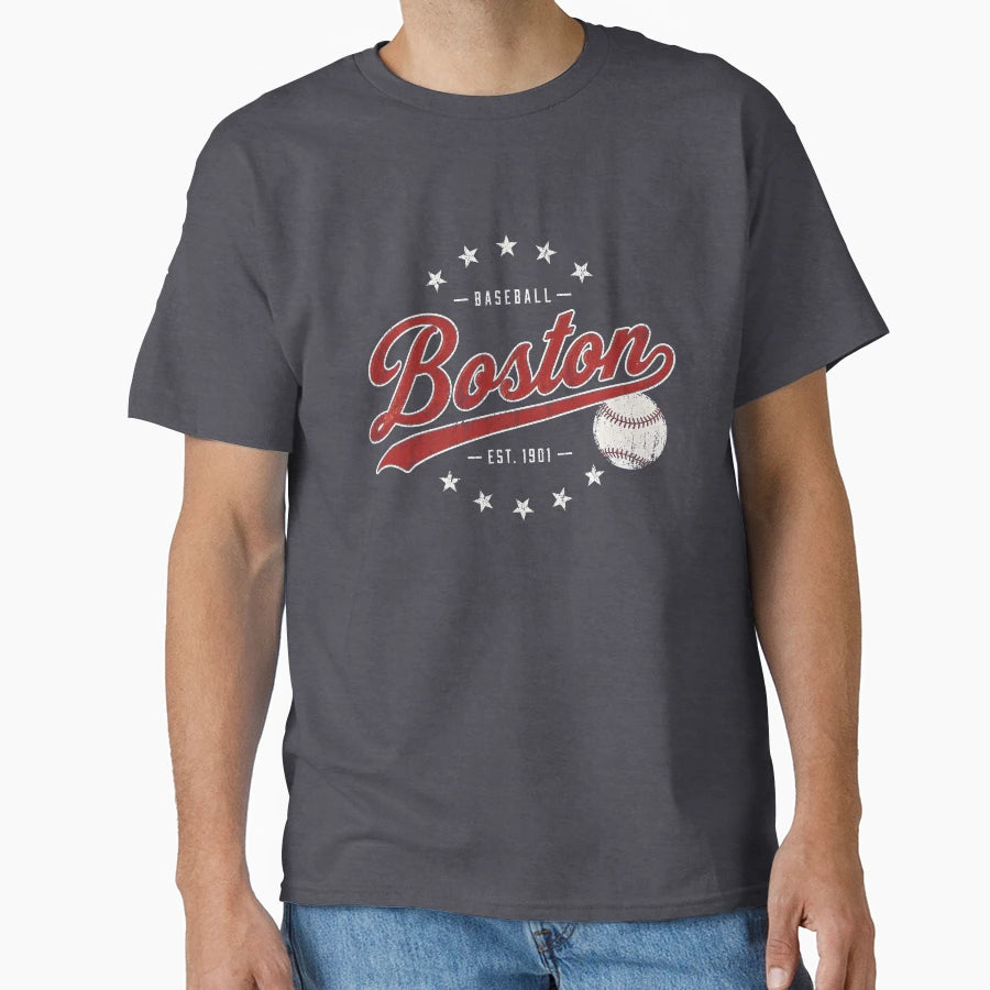 Boston Baseball Sports Fan Distressed T-Shirt - Unique Graphic Unisex - T-Shirt, Sweatshirt, Hoodie