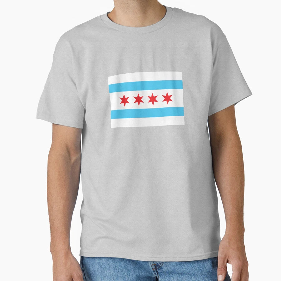 Chicago Flag T-Shirt - Custom Art Print Unisex - T-Shirt, Sweatshirt, Hoodie