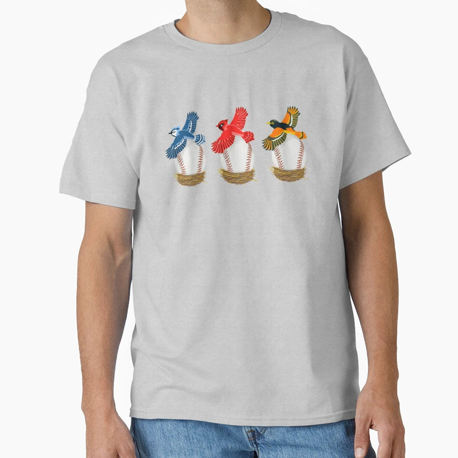 Play Ball Blue Jay Cardinal Oriole T-Shirt - Custom Art Print for Adults - T-Shirt, Sweatshirt, Hoodie