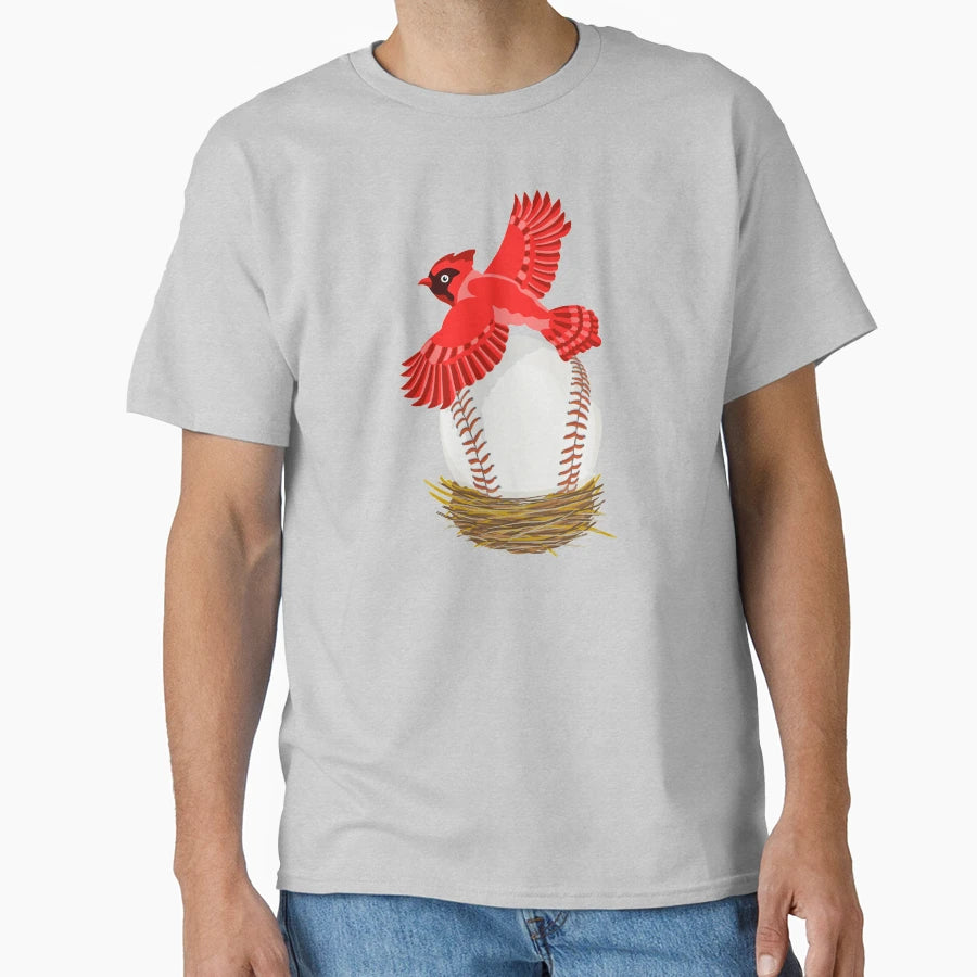 Play Ball Cardinal Baseball Egg Nest T-Shirt - Aesthetic Graphic for Adults - T-Shirt, Sweatshirt, Hoodie